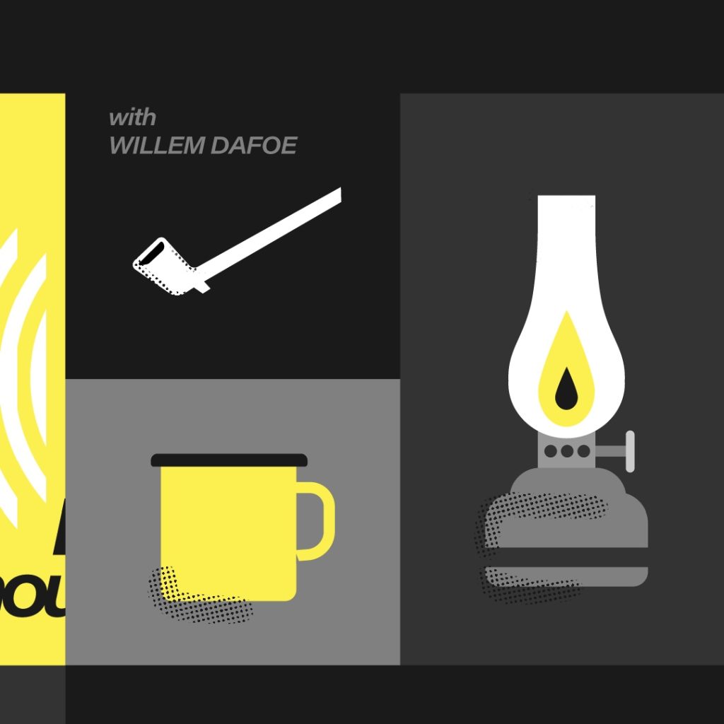 Illustration closeup depicting gas lamp, pipe and enamel mug